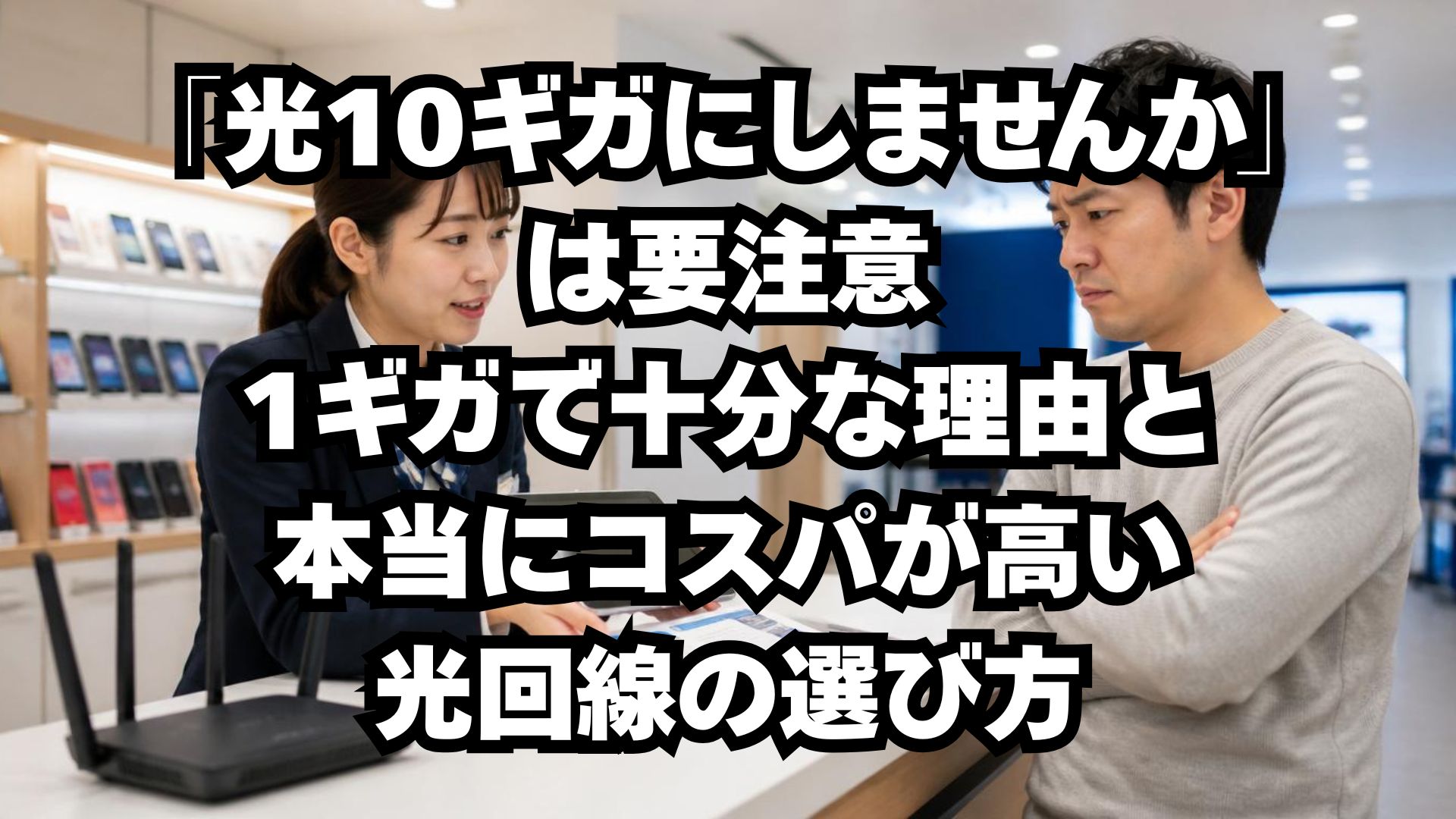 「光10ギガにしませんか」は要注意｜1ギガで十分な理由と、本当にコスパが高い光回線の選び方
